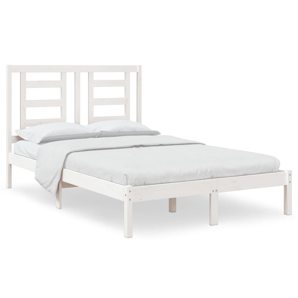 vidaXL Solid Wood Bed Frame without Mattress White 120x200 cm Pine Wood