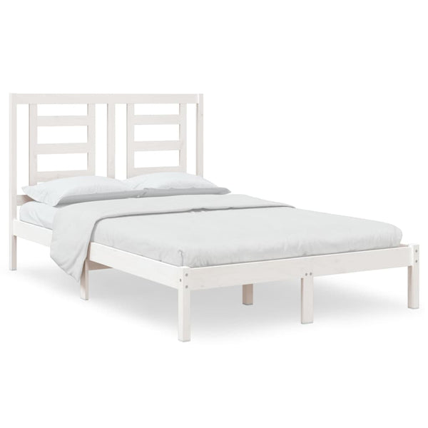 vidaXL Solid Wood Bed Frame without Mattress White 120x200 cm Pine Wood