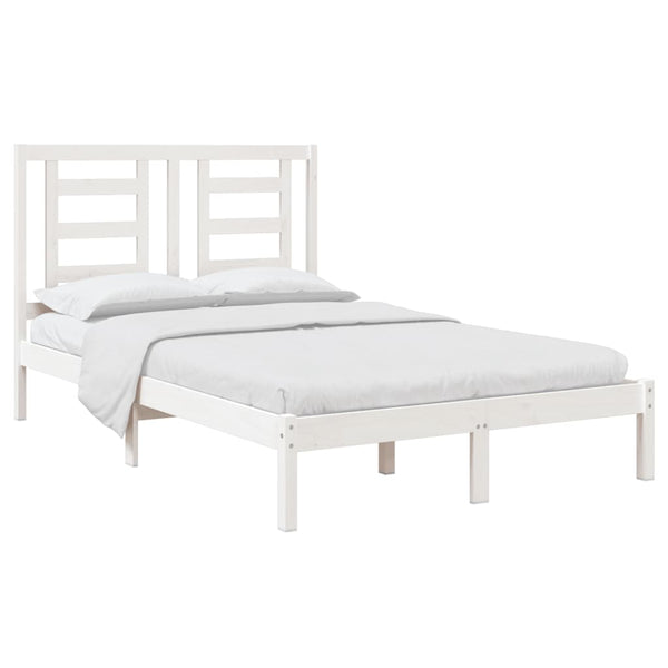 vidaXL Solid Wood Bed Frame without Mattress White 120x200 cm Pine Wood