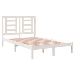 vidaXL Solid Wood Bed Frame without Mattress White 120x200 cm Pine Wood