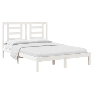 vidaXL Solid Wood Bed Frame White 140x200 cm Pine Wood (No Mattress)