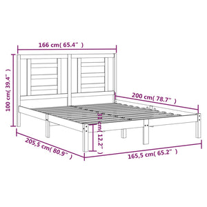 vidaXL Solid Wood Bed Frame without Mattress 160x200 cm Pine Wood
