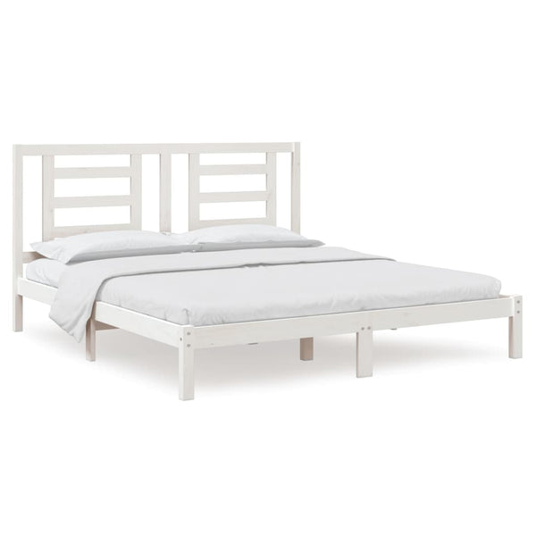 vidaXL Solid Wood Bed White 180x200 cm