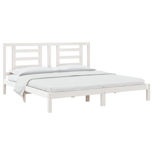 vidaXL Solid Wood Bed White 180x200 cm