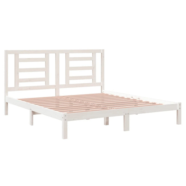 vidaXL Solid Wood Bed White 180x200 cm