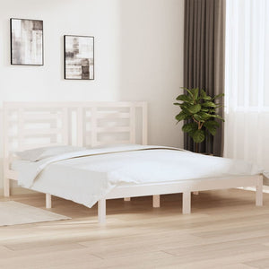 vidaXL Solid Wood Bed White 180x200 cm