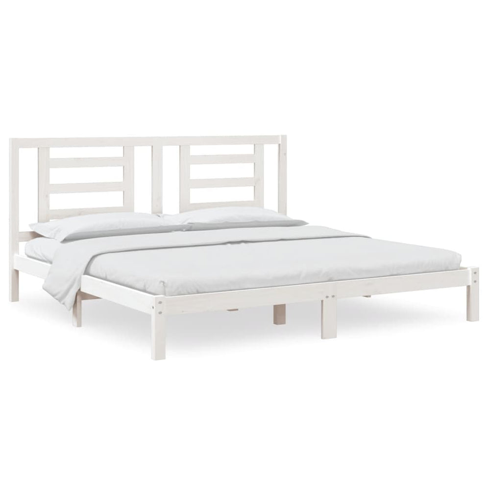 vidaXL Solid Wood Bed Frame without Mattress White 200x200 cm Pine Wood