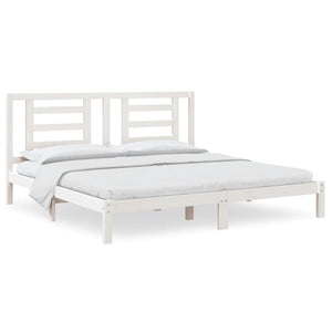 vidaXL Solid Wood Bed Frame without Mattress White 200x200 cm Pine Wood