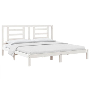 vidaXL Solid Wood Bed Frame without Mattress White 200x200 cm Pine Wood