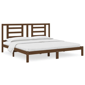 vidaXL Solid Wood Bed Honey Brown Pine 200x200 cm