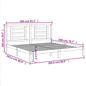 vidaXL Solid Wood Bed Honey Brown Pine 200x200 cm