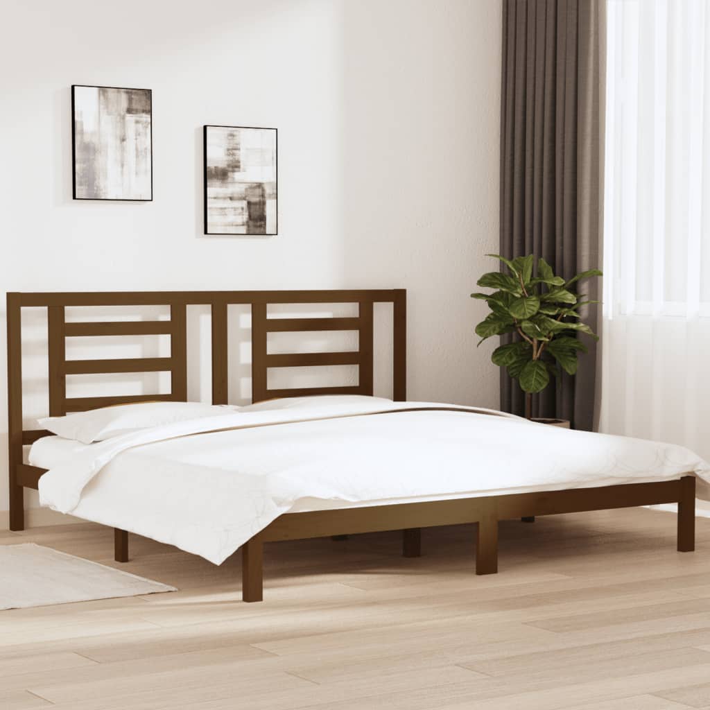 vidaXL Solid Wood Bed Honey Brown Pine 200x200 cm
