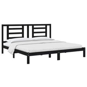 vidaXL Solid Wood Bed Black Pine 200x200 cm