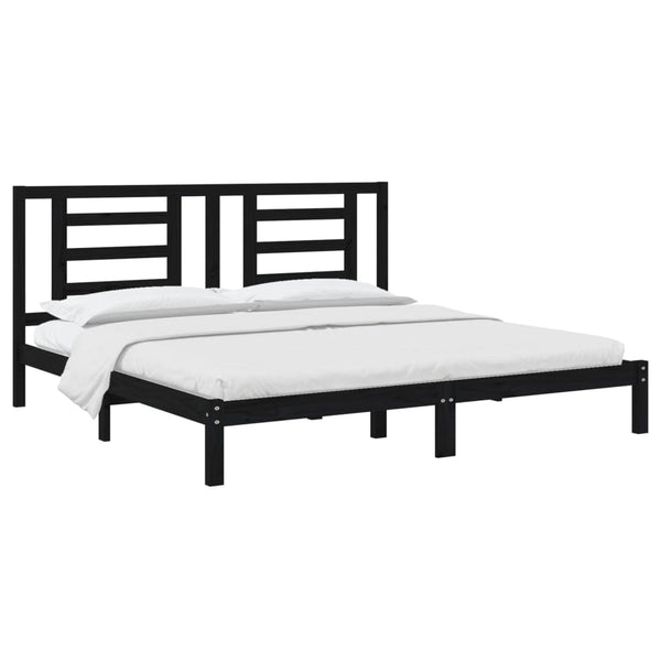 vidaXL Solid Wood Bed Black Pine 200x200 cm