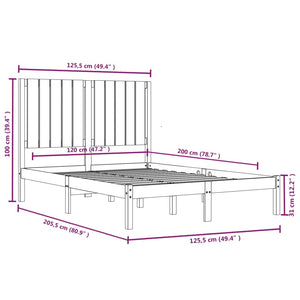 vidaXL Solid Wood Bed Frame without Mattress 120x200 cm Pinewood