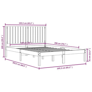 vidaXL Solid Wood Bed Frame without Mattress 160x200 cm Pine Wood
