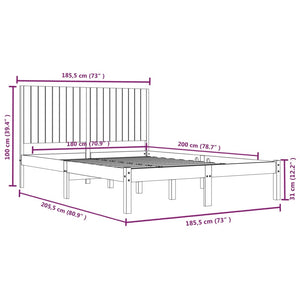 vidaXL Solid Wood Bed 180x200 cm