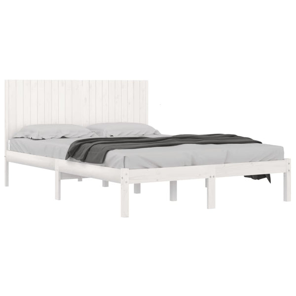 vidaXL Solid Wood Bed Frame without Mattress White 200x200 cm Pine Wood