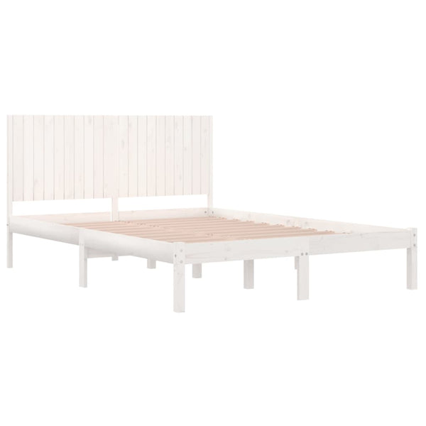 vidaXL Solid Wood Bed Frame without Mattress White 200x200 cm Pine Wood