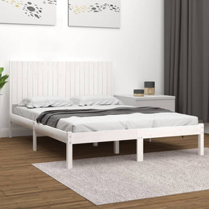 vidaXL Solid Wood Bed Frame without Mattress White 200x200 cm Pine Wood