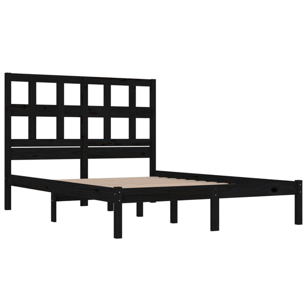 vidaXL Solid Wood Bed Black Pine 140x190 cm