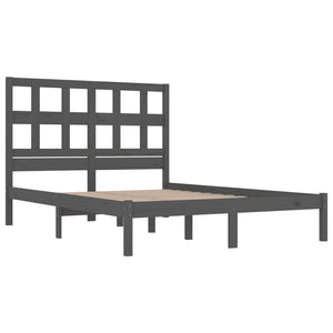 vidaXL Solid Wood Bed Grey Pine 200x200 cm