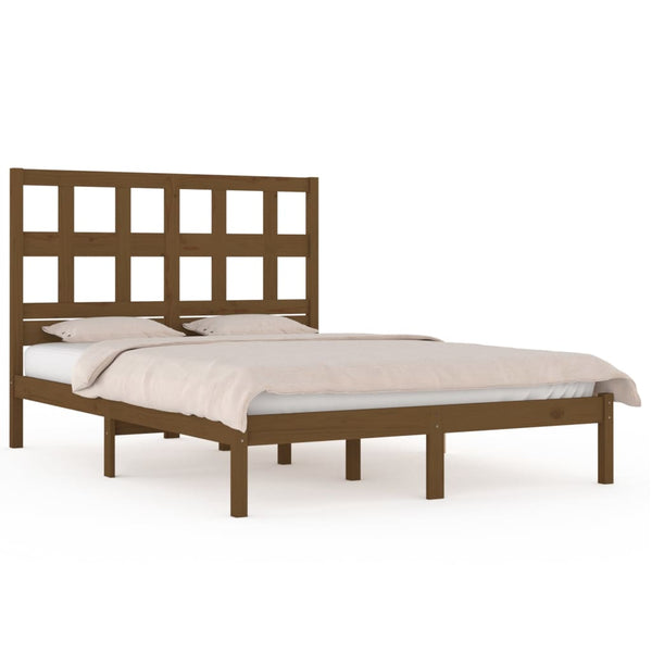 vidaXL Solid Wood Bed Honey Brown Pine 200x200 cm