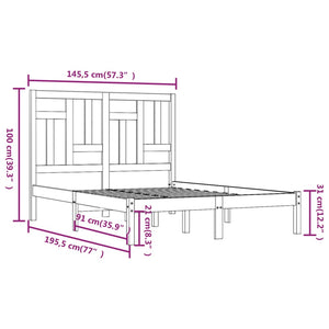 vidaXL Solid Pine Wood Bed 140x190 cm