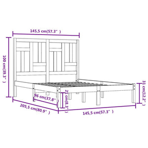 vidaXL Solid Wood Bed Frame White 140x200 cm Pine Wood (No Mattress)