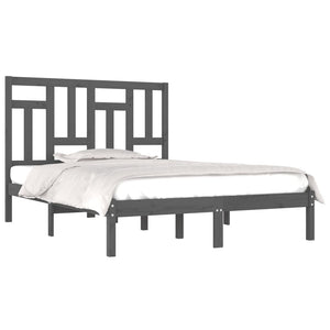 vidaXL Solid Wood Bed Grey Pine 200x200 cm