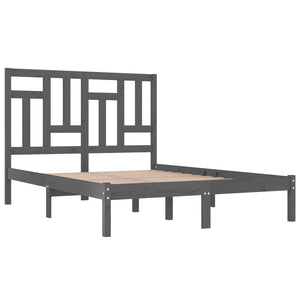 vidaXL Solid Wood Bed Grey Pine 200x200 cm