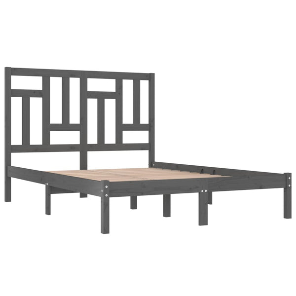 vidaXL Solid Wood Bed Grey Pine 200x200 cm