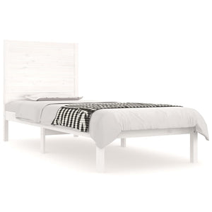 vidaXL Solid Wood Bed White 75x190 cm