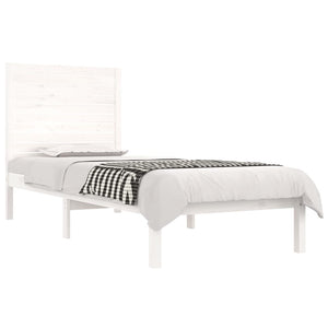vidaXL Solid Wood Bed White 90x190 cm