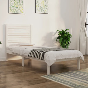 vidaXL Solid Wood Bed White 90x190 cm
