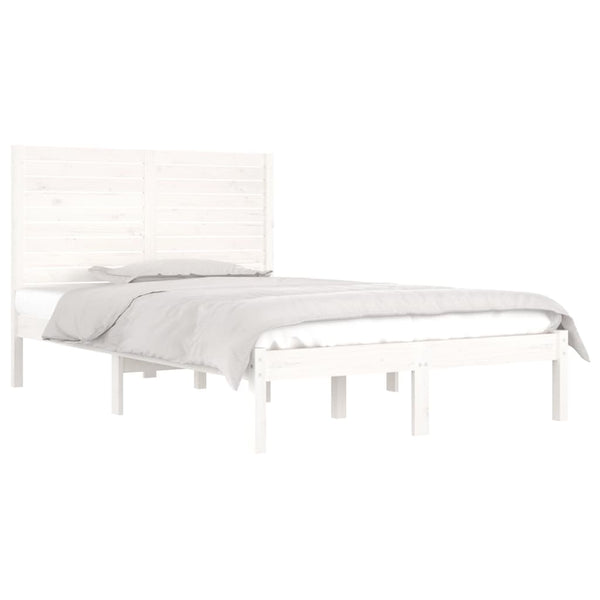 vidaXL Solid Wood Bed White 120x190 cm