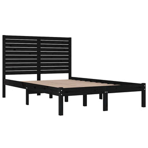 vidaXL Solid Wood Bed Black 140x190 cm