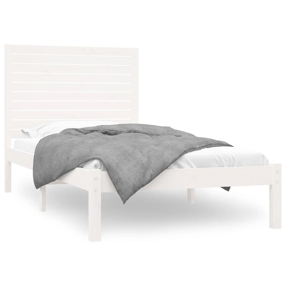 vidaXL Solid Wood Bed White 90x200 cm