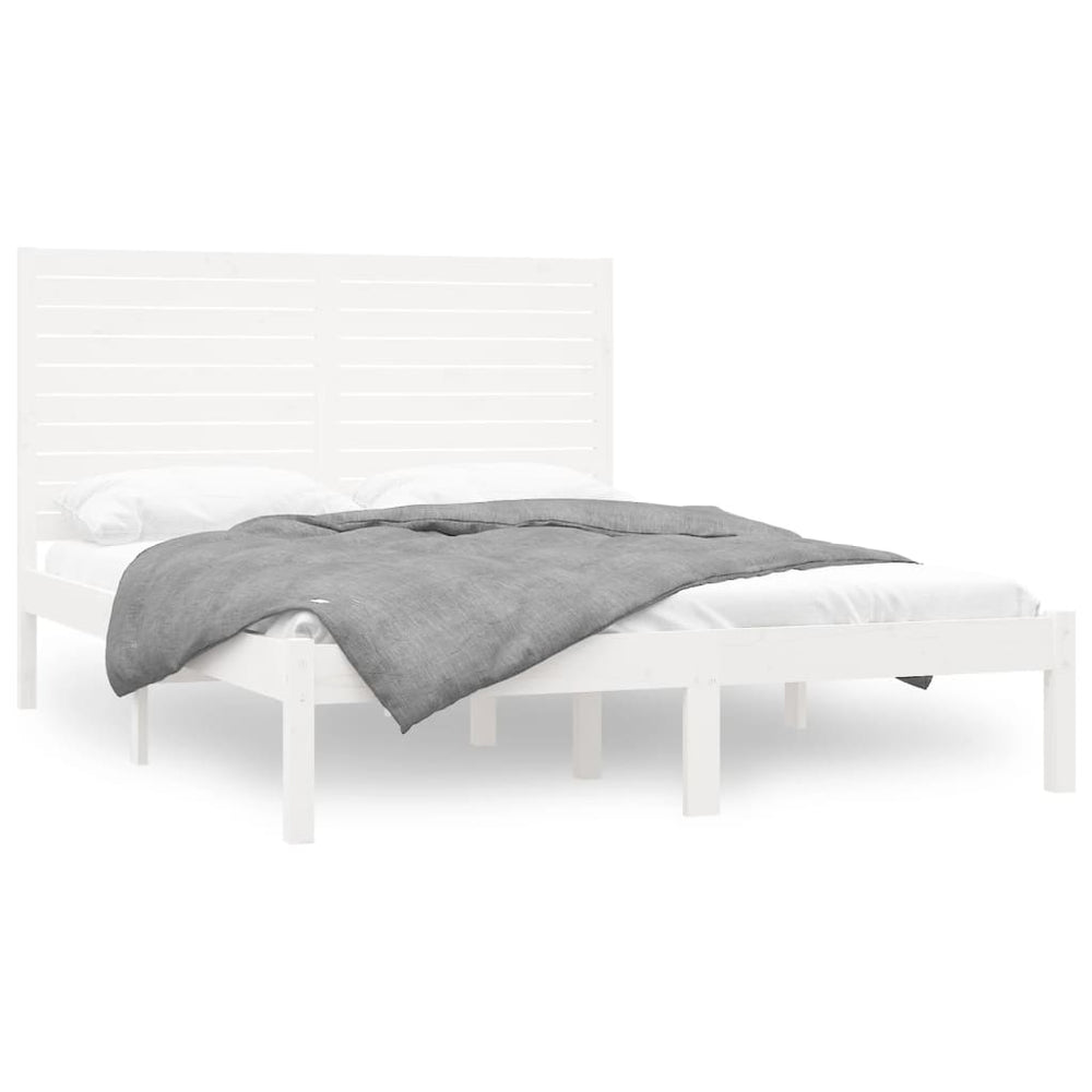 vidaXL Solid Pine Bed White 120x200 cm
