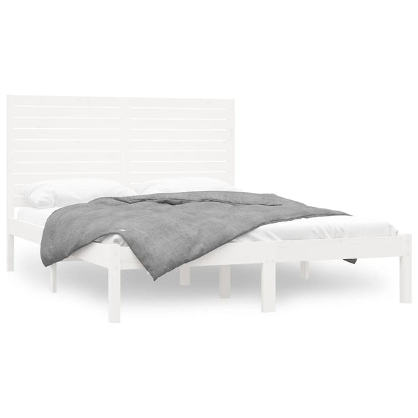 vidaXL Solid Pine Bed White 120x200 cm