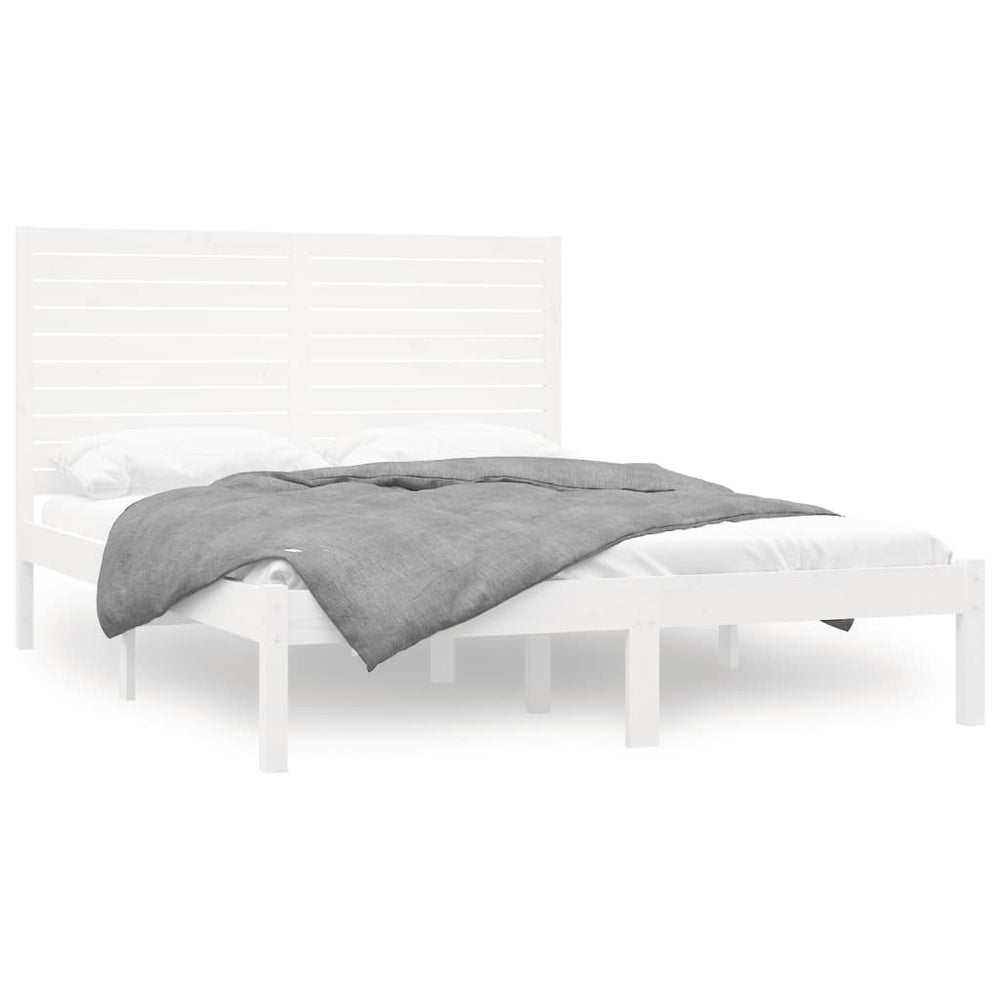 vidaXL Solid Wood Bed White 140x200 cm