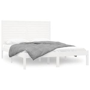 vidaXL Solid Wood Bed White 140x200 cm