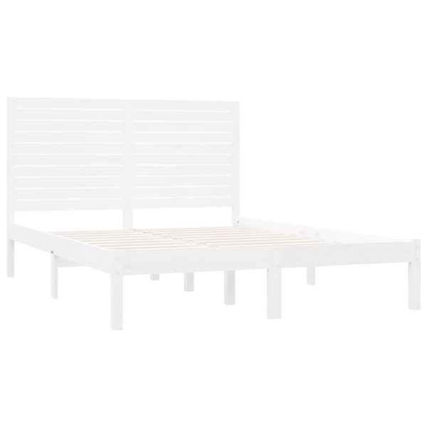 vidaXL Solid Wood Bed White 140x200 cm