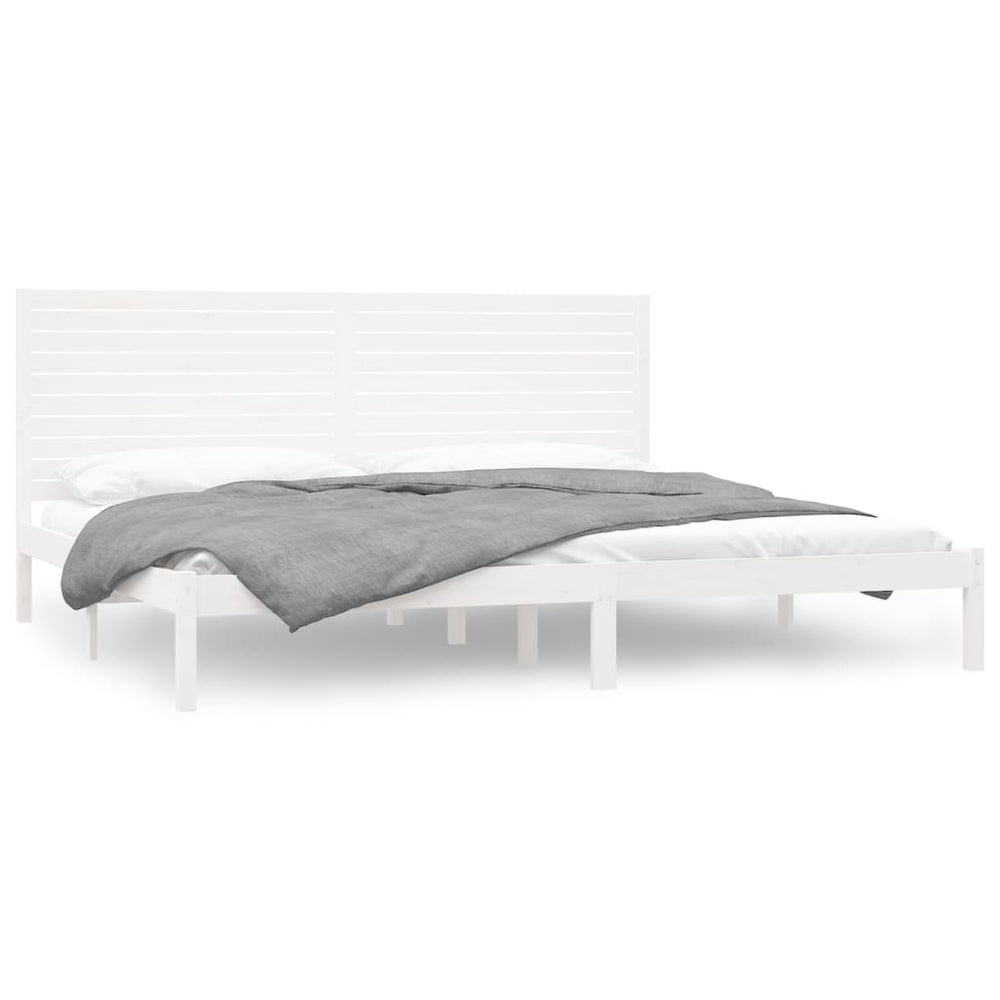 vidaXL Solid Wood Bed White 180x200 cm