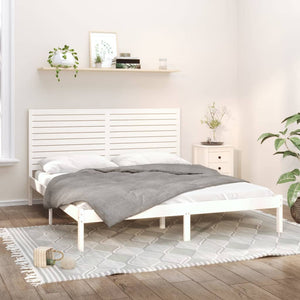 vidaXL Solid Wood Bed White 180x200 cm