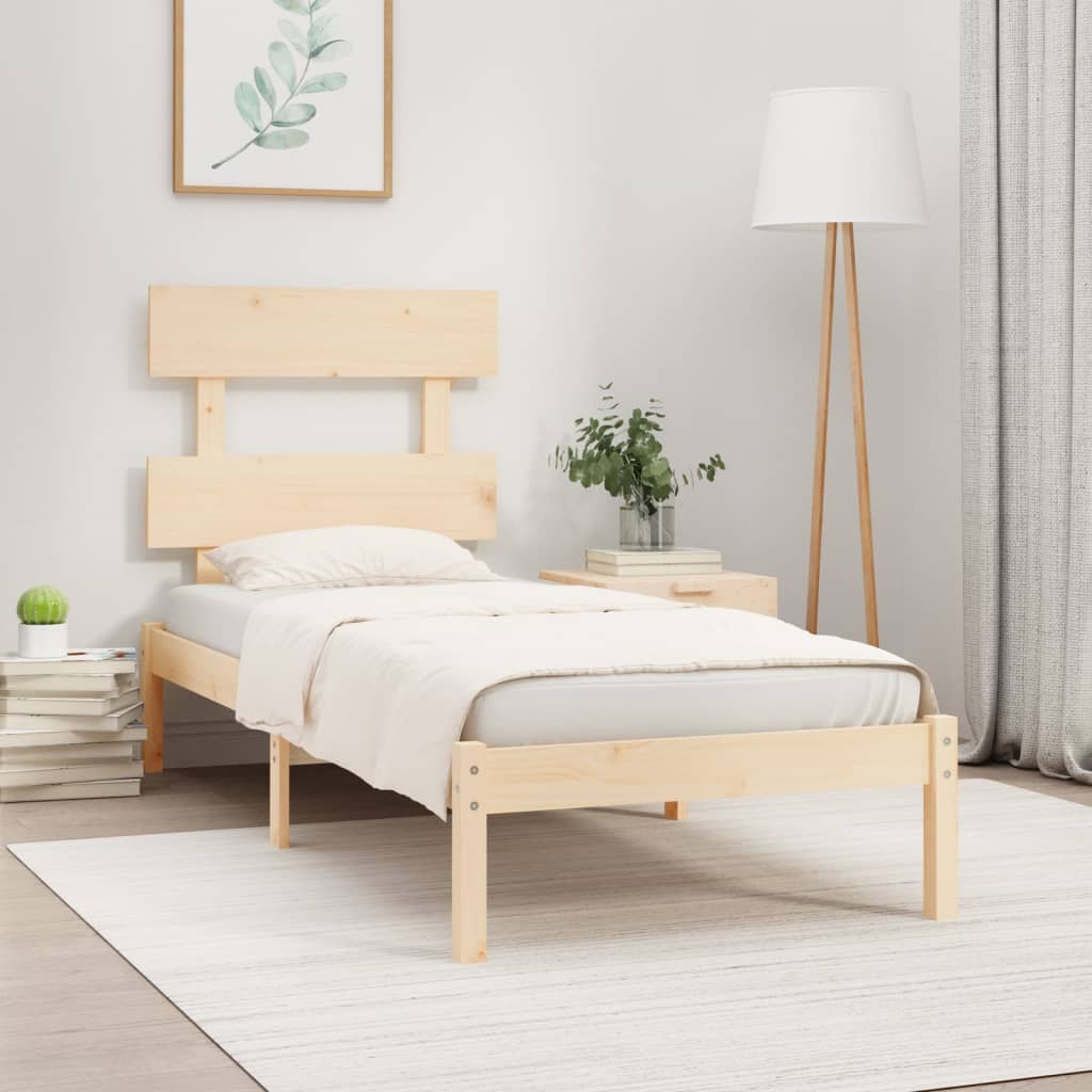 vidaXL Solid Wood Bed 75x190 cm