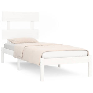 vidaXL Solid Wood Bed White 90x190 cm