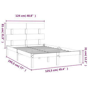 vidaXL Solid Wood Bed 120x190 cm