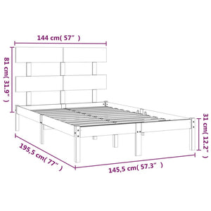 vidaXL Solid Wood Bed 140x190 cm
