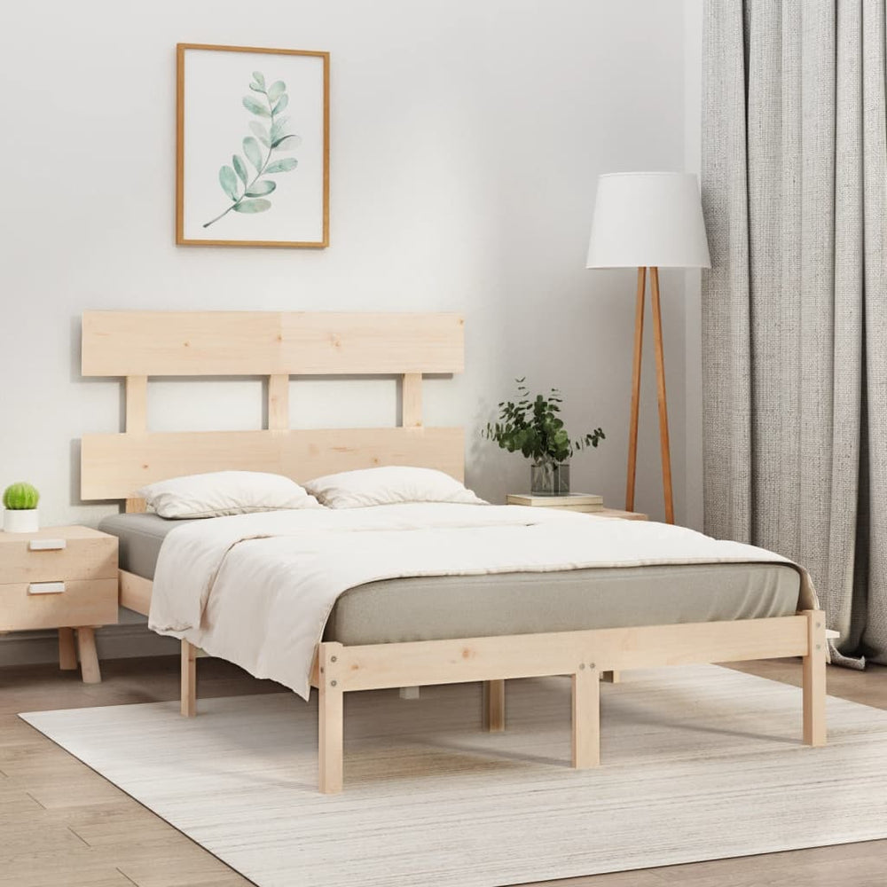 vidaXL Solid Wood Bed 140x190 cm